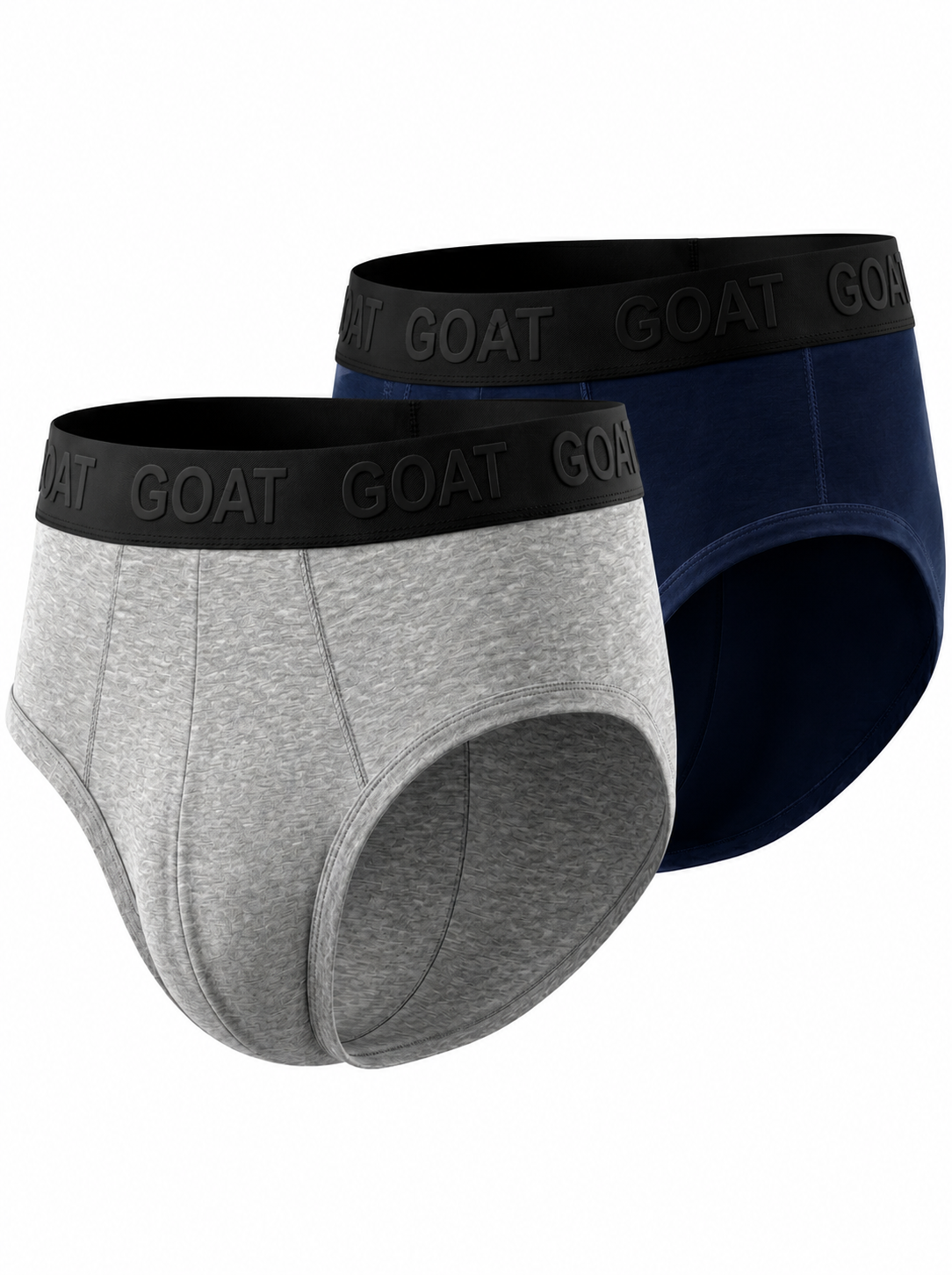 GOAT Briefs Cotton Blend - Pack of 2 - Grey Melange + Navy Blue