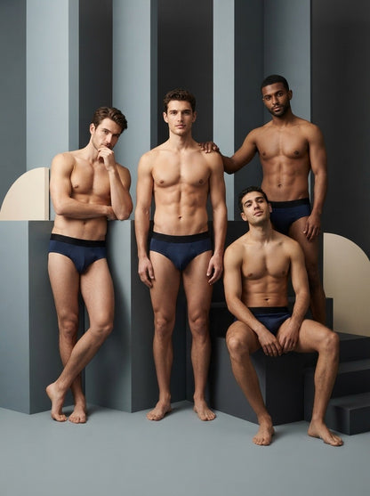 GOAT Briefs Cotton Blend - Pack of 4 - Navy Blue