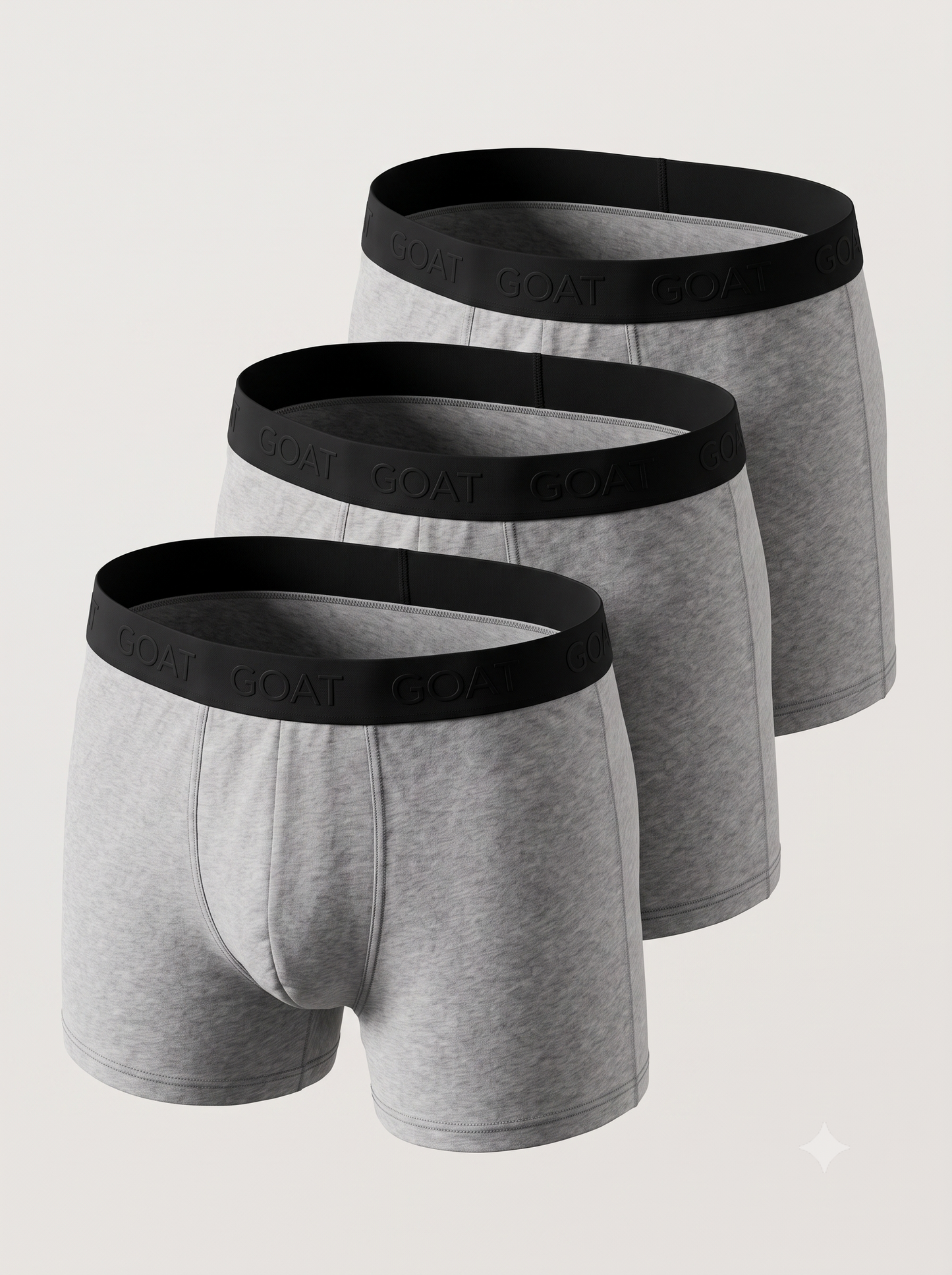 GOAT Trunks Cotton Blend - Pack of 3 - Grey Melange