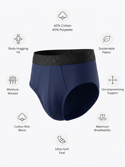 GOAT Briefs Cotton Blend - Pack of 2 - Navy Blue