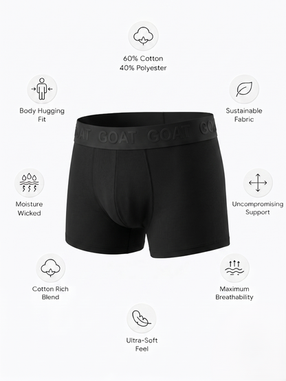 GOAT Trunks Cotton Blend - Pack of 2 - Black