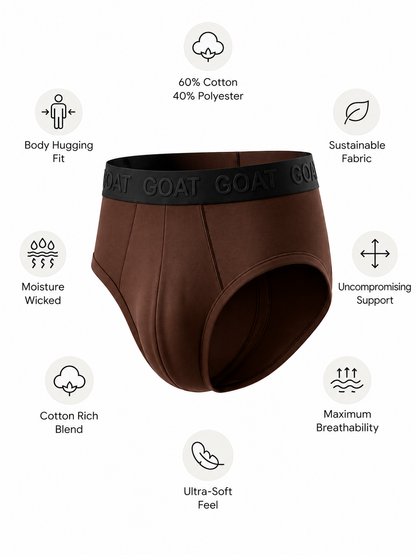 GOAT Briefs Cotton Blend - Pack of 2 - Coffee Brown