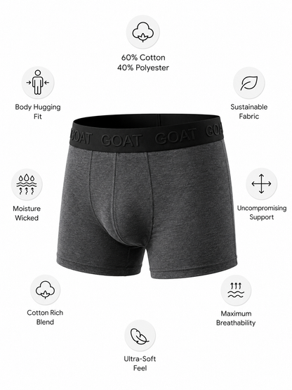 GOAT Trunks Cotton Blend - Pack of 2 - Charcoal
