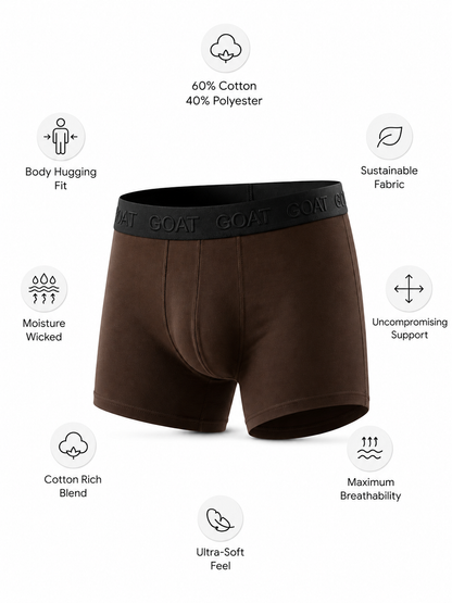 GOAT Trunks Cotton Blend - Pack of 2 - Coffee Brown