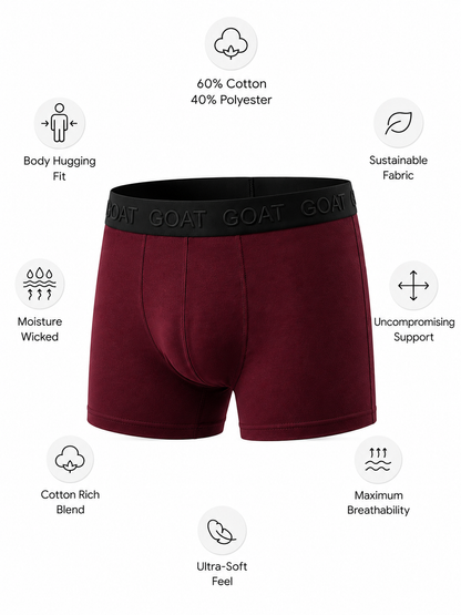 GOAT Trunks Cotton Blend - Pack of 2 - Maroon