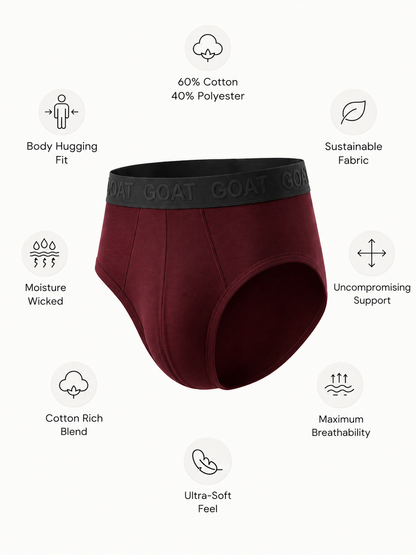 GOAT Briefs Cotton Blend - Pack of 2 - Maroon